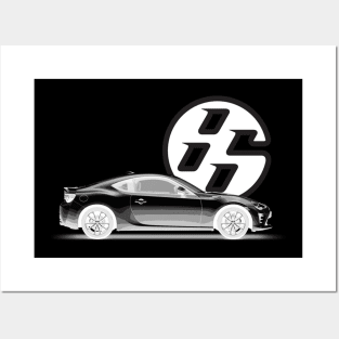 GT86 Body Black on White Posters and Art